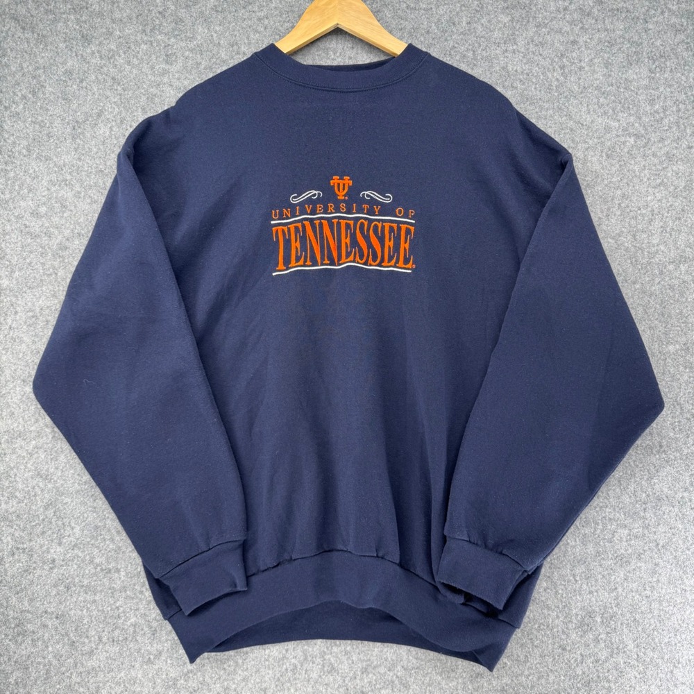 Vintage 90s TSI University of Tennessee Sweatshirt Mens XL Navy Blue Vols